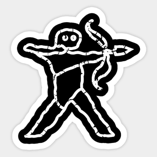 Middle Age Drawing Of A Archer Sticker